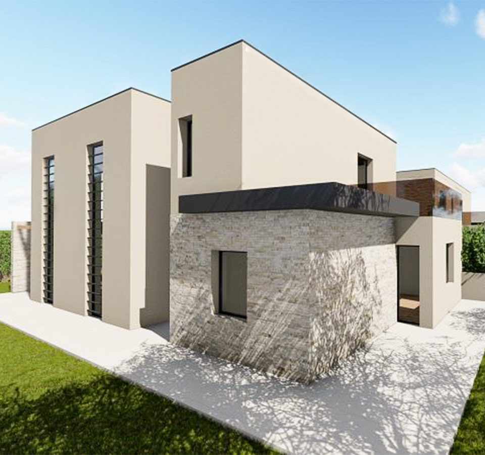 Villa trifamiliare Santissima, immobile in vendita a Brescia ad alta efficienza energetica e dal design moderno.